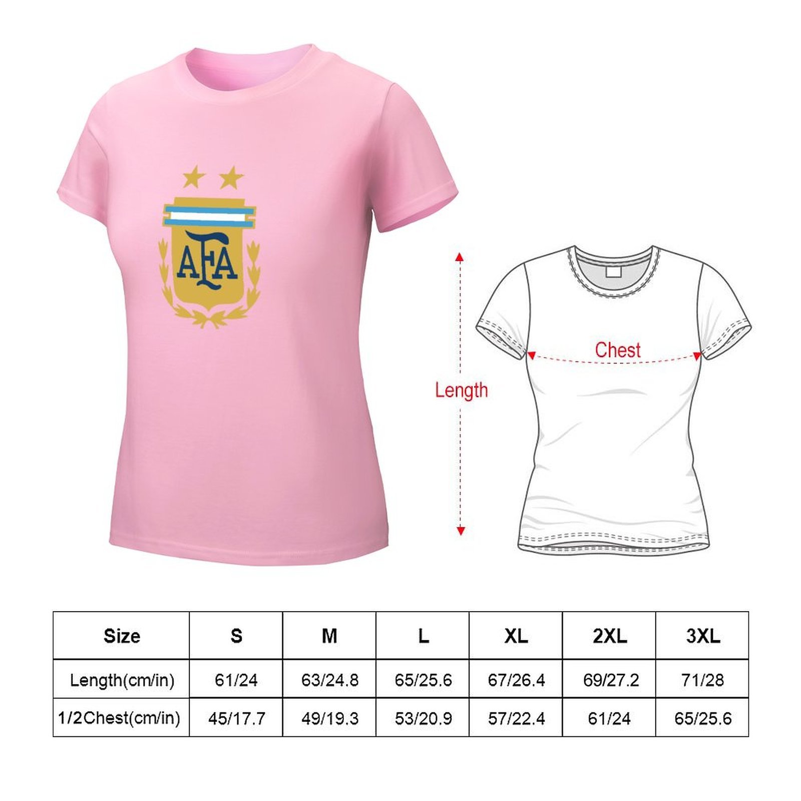 Argentinien Damen Kurzarm Rundhals T-Shirt Casual Sommer Tops Argentinien Damen Kurzarm Rundhals T-Shirt Casual Sommer Tops
