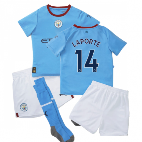 Man City Aymeric Laporte 14 Heimtrikot Kinder Mini Kit 2022-2023