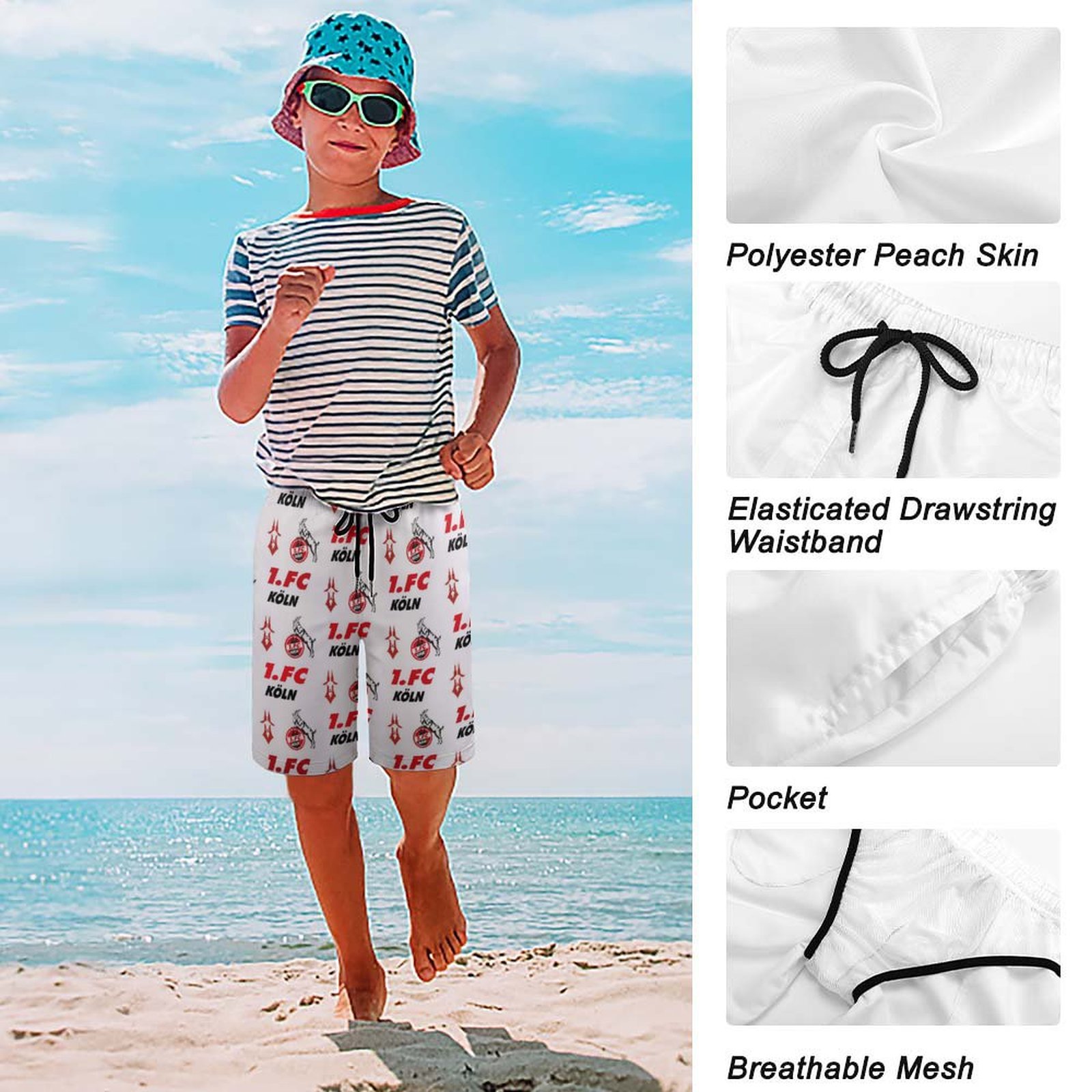 FC Köln Kinder Badehose,Strandshorts Sommer Jogginghose,Strandhosen FC Köln Kinder Badehose,Strandshorts Sommer Jogginghose,Strandhosen