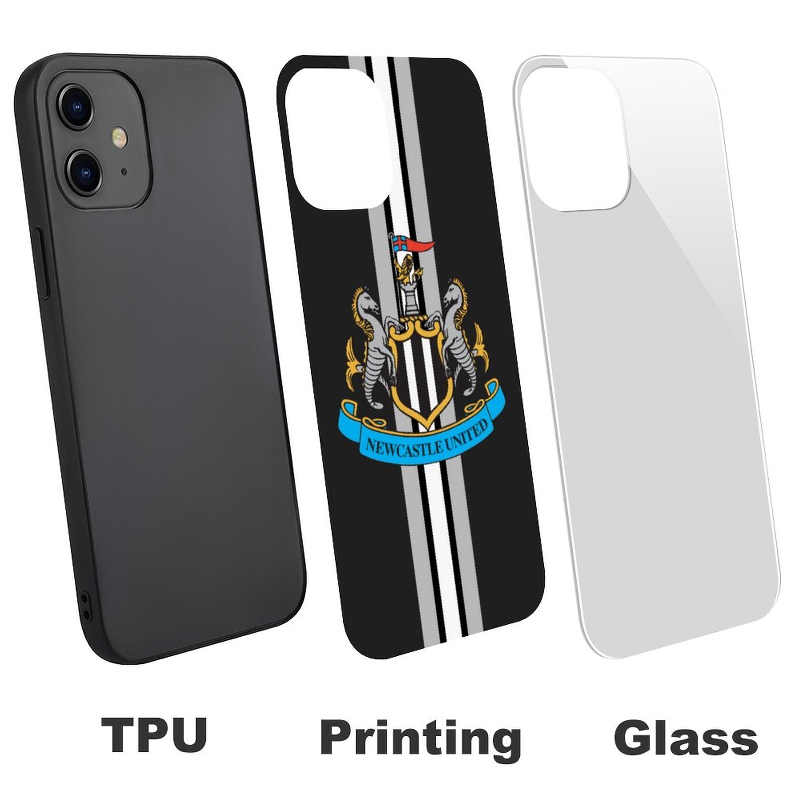 Newcastle United Stoßfest Glaskasten Handyhüllen & Cover Für IPhone 12 Newcastle United Stoßfest Glaskasten Handyhüllen & Cover Für IPhone 12