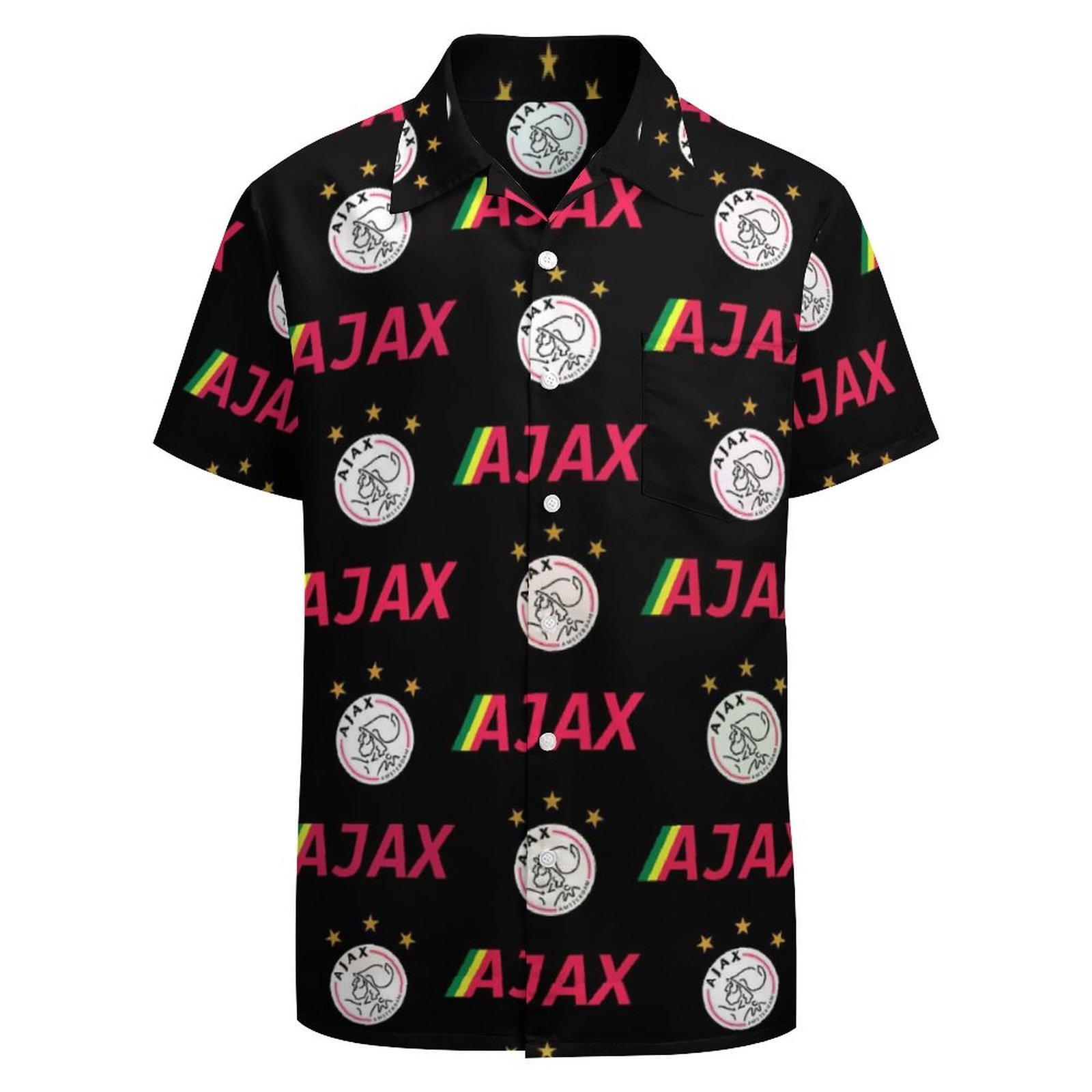 Ajax Kurzärmelige Herrenhemden, Passform Sommer Kurzarm Casual Button-Down Hemden Ajax Kurzärmelige Herrenhemden, Passform Sommer Kurzarm Casual Button-Down Hemden