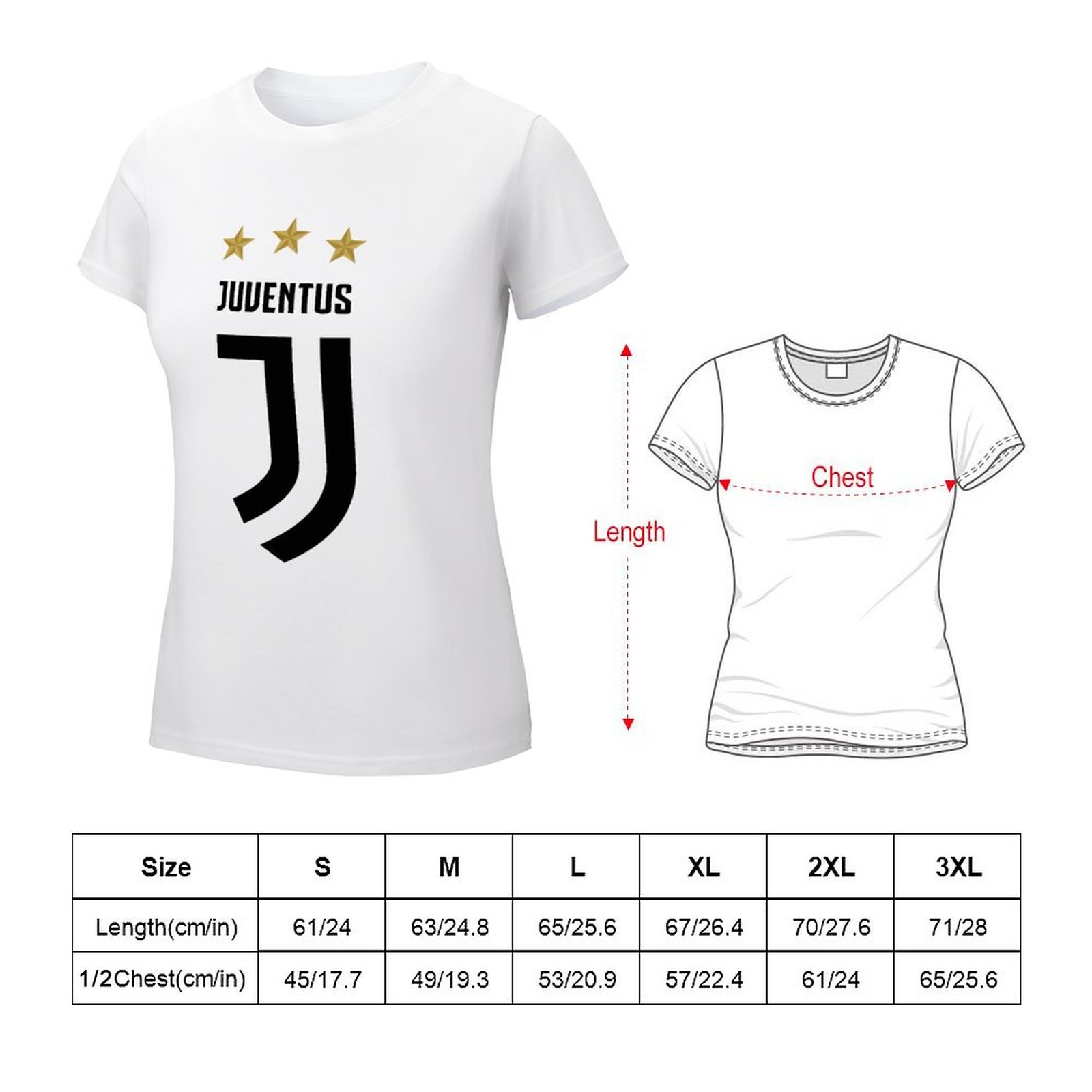 Juventus FC Damen Kurzarm Rundhals T-Shirt Casual Sommer Tops Juventus FC Damen Kurzarm Rundhals T-Shirt Casual Sommer Tops
