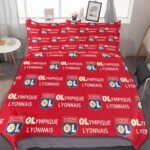Olympique Lyonnais Bettwäscheset 3 Stück Kinder Erwachsene Steppdeckenbezug Steppdeckenbezug Multi Size Laken Set