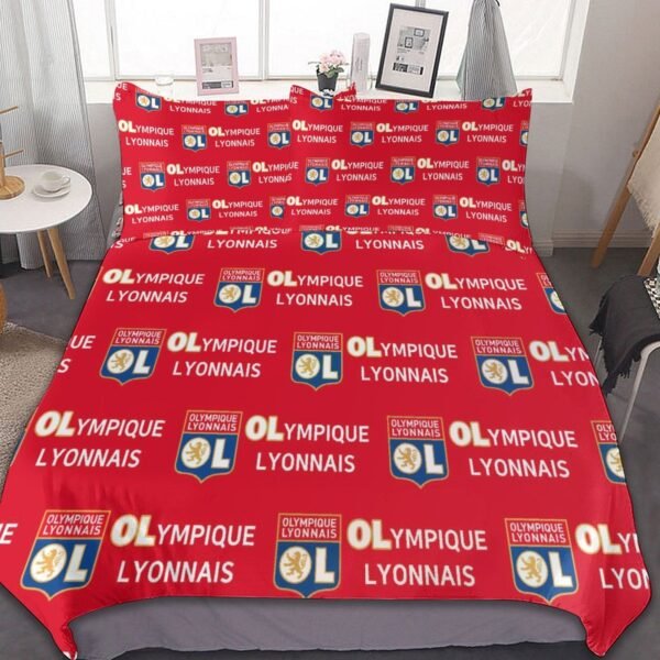 Olympique Lyonnais Bettwäscheset 3 Stück Kinder Erwachsene Steppdeckenbezug Steppdeckenbezug Multi Size Laken Set