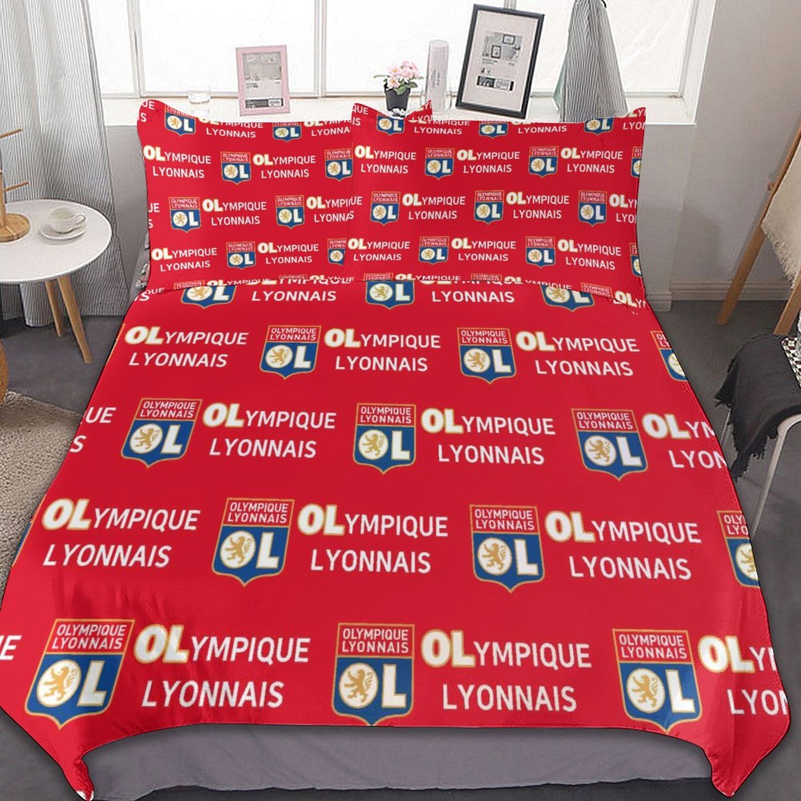 Olympique Lyonnais Bettwäscheset 3 Stück Kinder Erwachsene Steppdeckenbezug Steppdeckenbezug Multi Size Laken Set Olympique Lyonnais Bettwäscheset 3 Stück Kinder Erwachsene Steppdeckenbezug Steppdeckenbezug Multi Size Laken Set