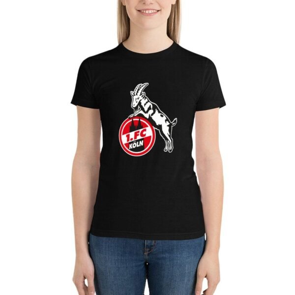 FC Köln Damen Kurzarm Rundhals T-Shirt Casual Sommer Tops
