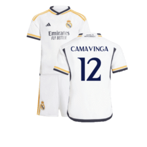 Real Madrid Eduardo Camavinga 12 Heimtrikot Kinder Mini Kit 2023-2024