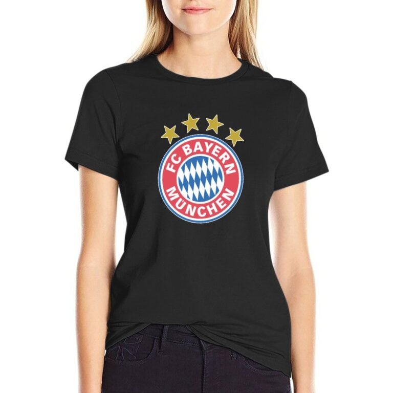 Bayern München Damen Kurzarm Rundhals T-Shirt Casual Sommer Tops