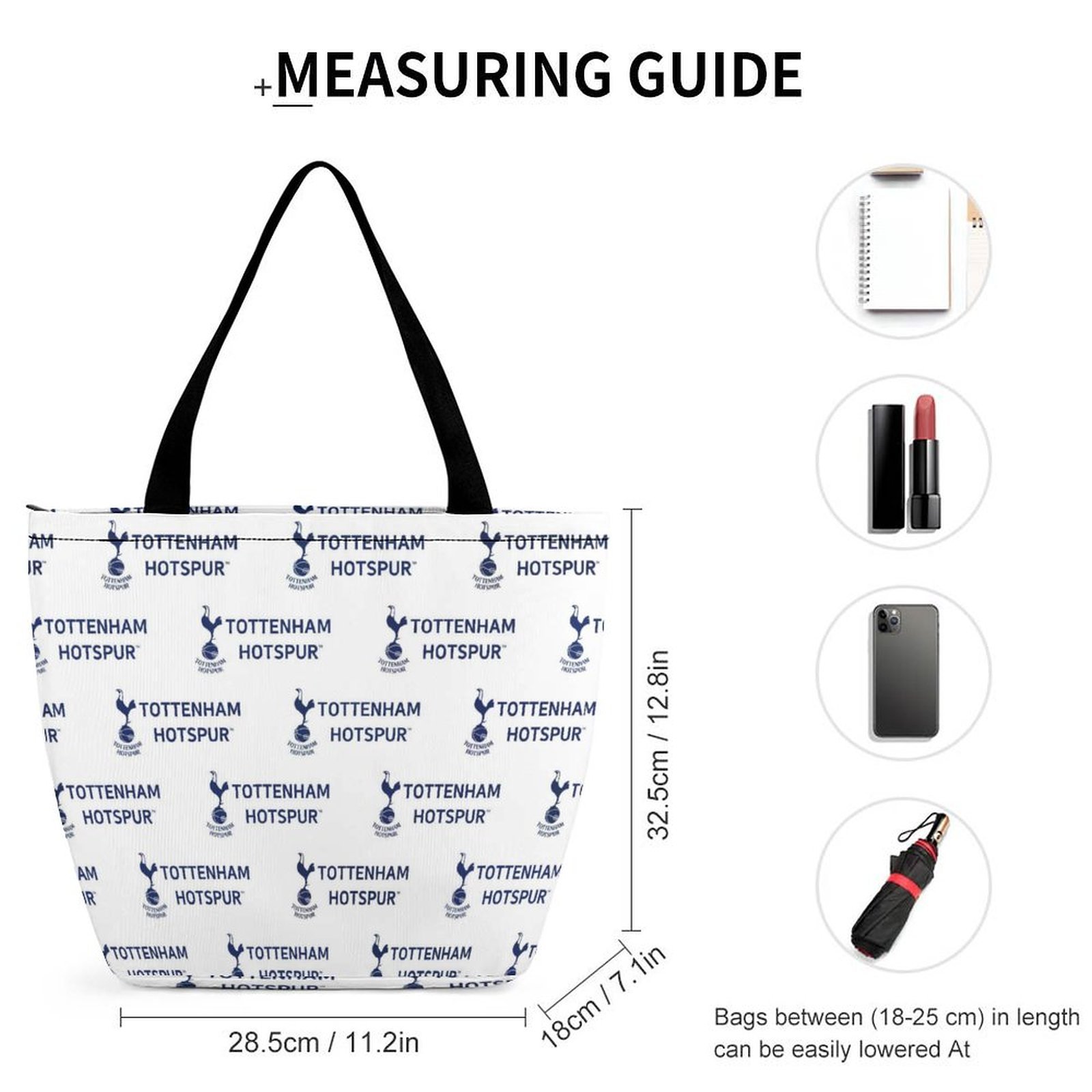 Tottenham Hotspur Frauen Tragetasche Oxford-Stoff Einkaufsbeutel Tote Bag Tottenham Hotspur Frauen Tragetasche Oxford-Stoff Einkaufsbeutel Tote Bag
