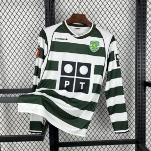 Sporting Lissabon CP Cristiano Ronaldo 28 Retro Langarm Home Trikot 2001-2003