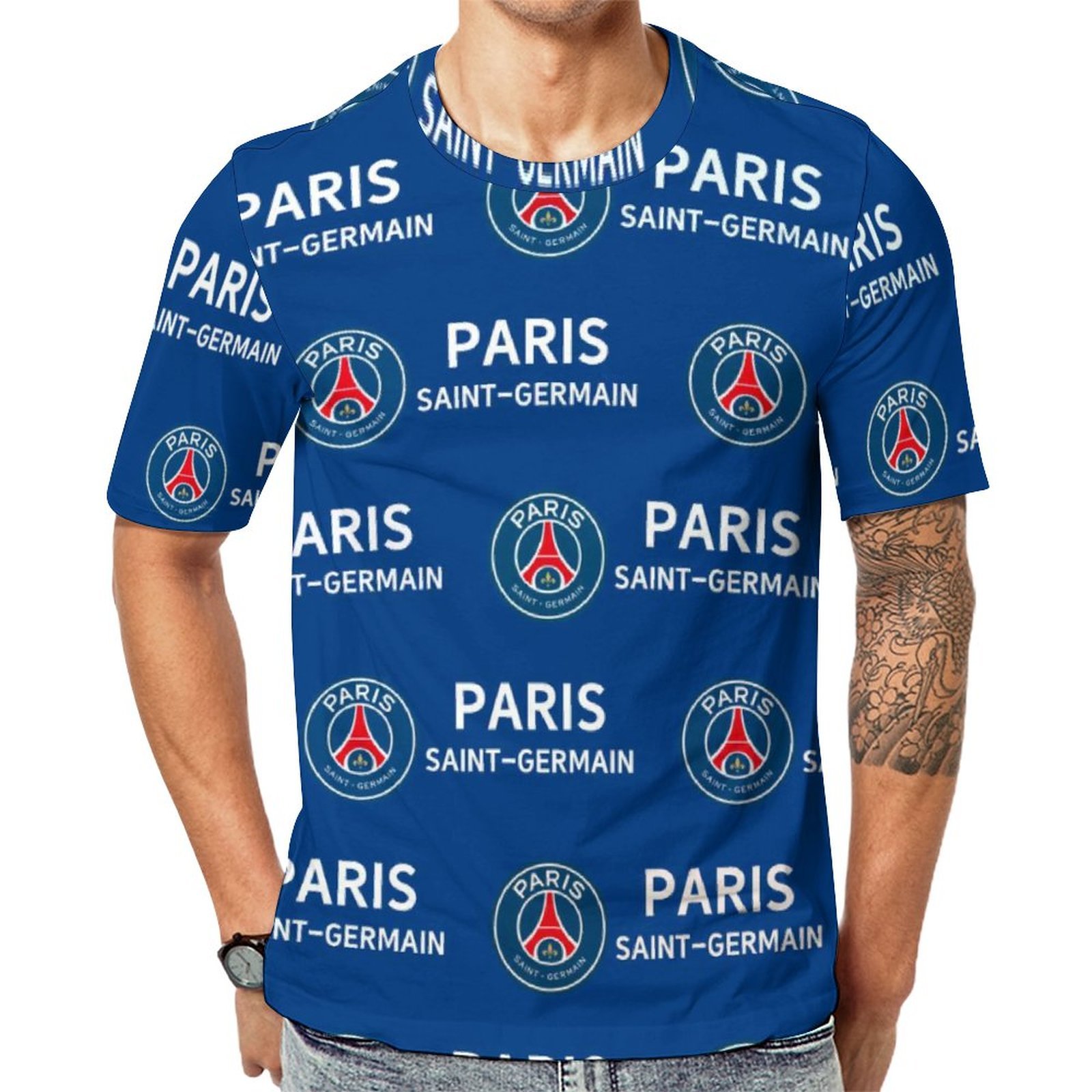 Paris Saint-Germain Unisex 3D Vollständig Druck Kurzarm T-Shirts Beiläufige Tee Tops Paris Saint-Germain Unisex 3D Vollständig Druck Kurzarm T-Shirts Beiläufige Tee Tops