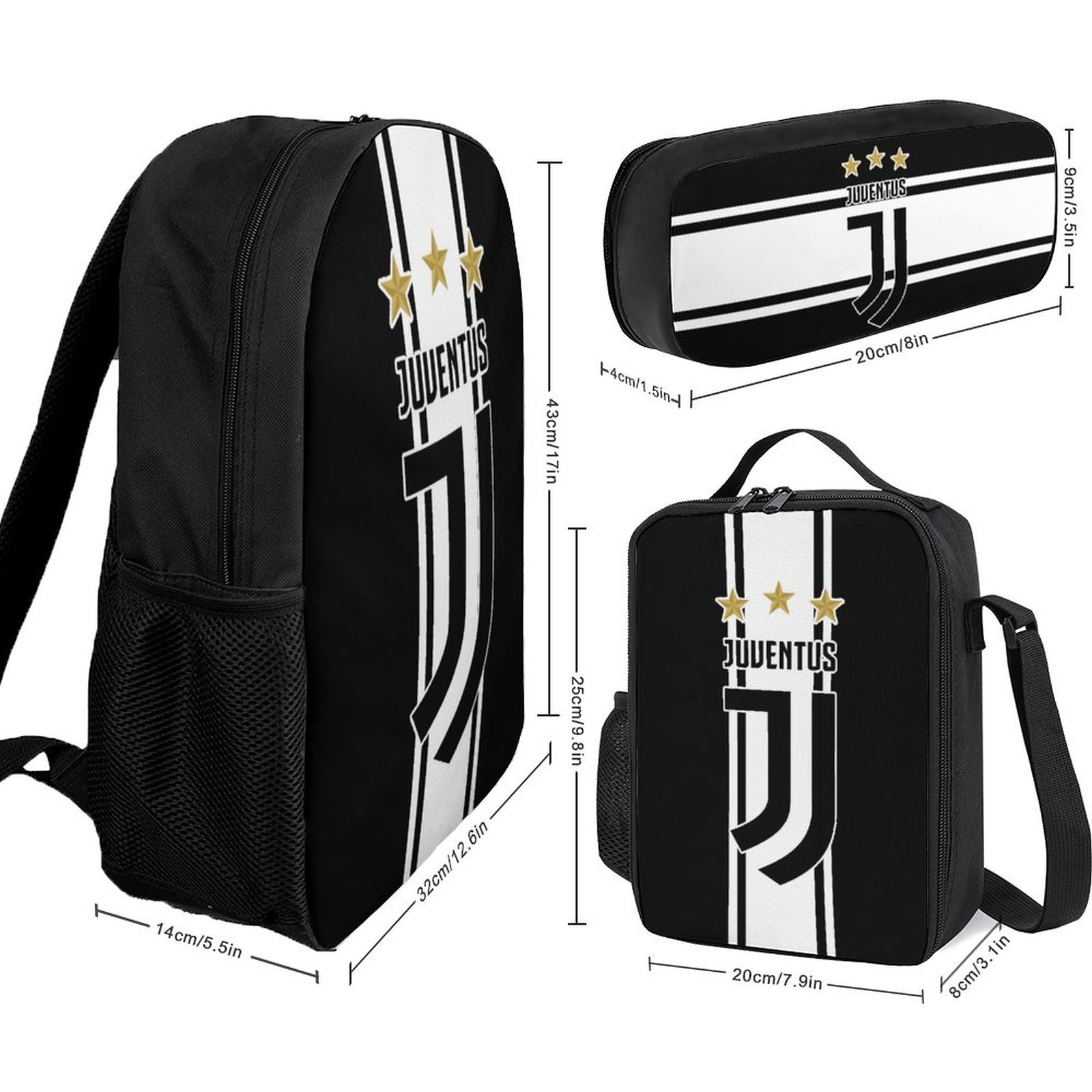 Juventus FC Student Schulranzen Lunchbag Stifttasche Kombination Juventus FC Student Schulranzen Lunchbag Stifttasche Kombination