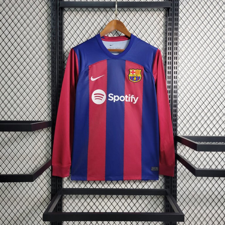 FC Barcelona Langarm Home Trikot 2023-2024 - Blau