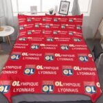 Olympique Lyonnais Bettwäscheset 3 Stück Kinder Erwachsene Steppdeckenbezug Steppdeckenbezug Multi Size Laken Set