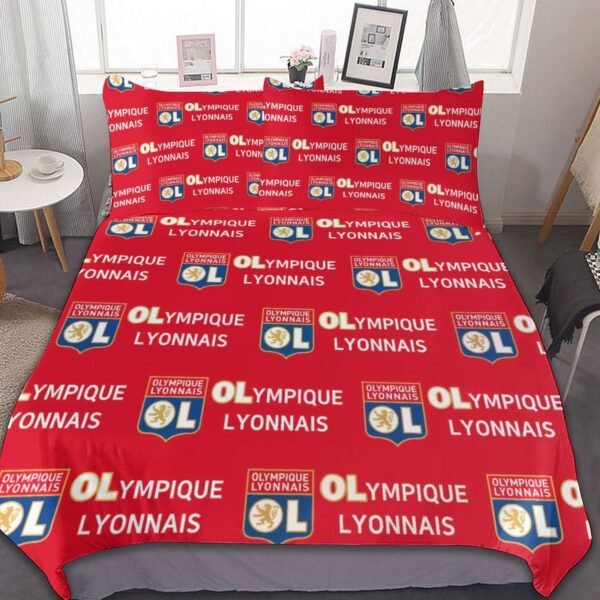 Olympique Lyonnais Bettwäscheset 3 Stück Kinder Erwachsene Steppdeckenbezug Steppdeckenbezug Multi Size Laken Set