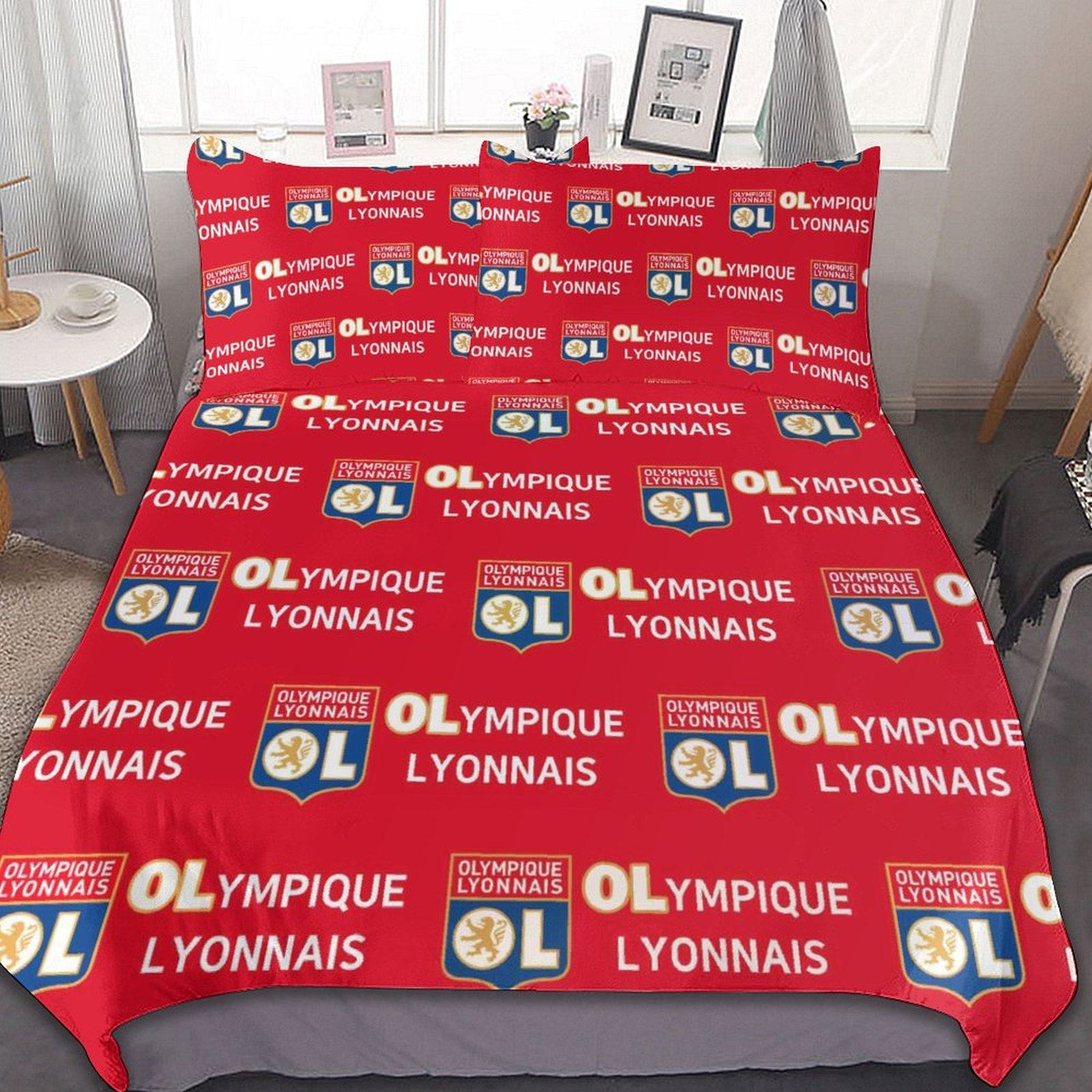 Olympique Lyonnais Bettwäscheset 3 Stück Kinder Erwachsene Steppdeckenbezug Steppdeckenbezug Multi Size Laken Set Olympique Lyonnais Bettwäscheset 3 Stück Kinder Erwachsene Steppdeckenbezug Steppdeckenbezug Multi Size Laken Set
