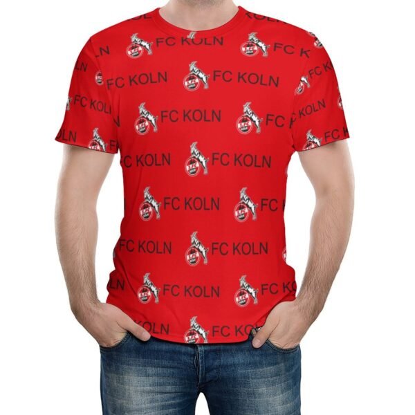 FC Köln Unisex 3D Vollständig Druck Kurzarm T-Shirts Beiläufige Tee Tops