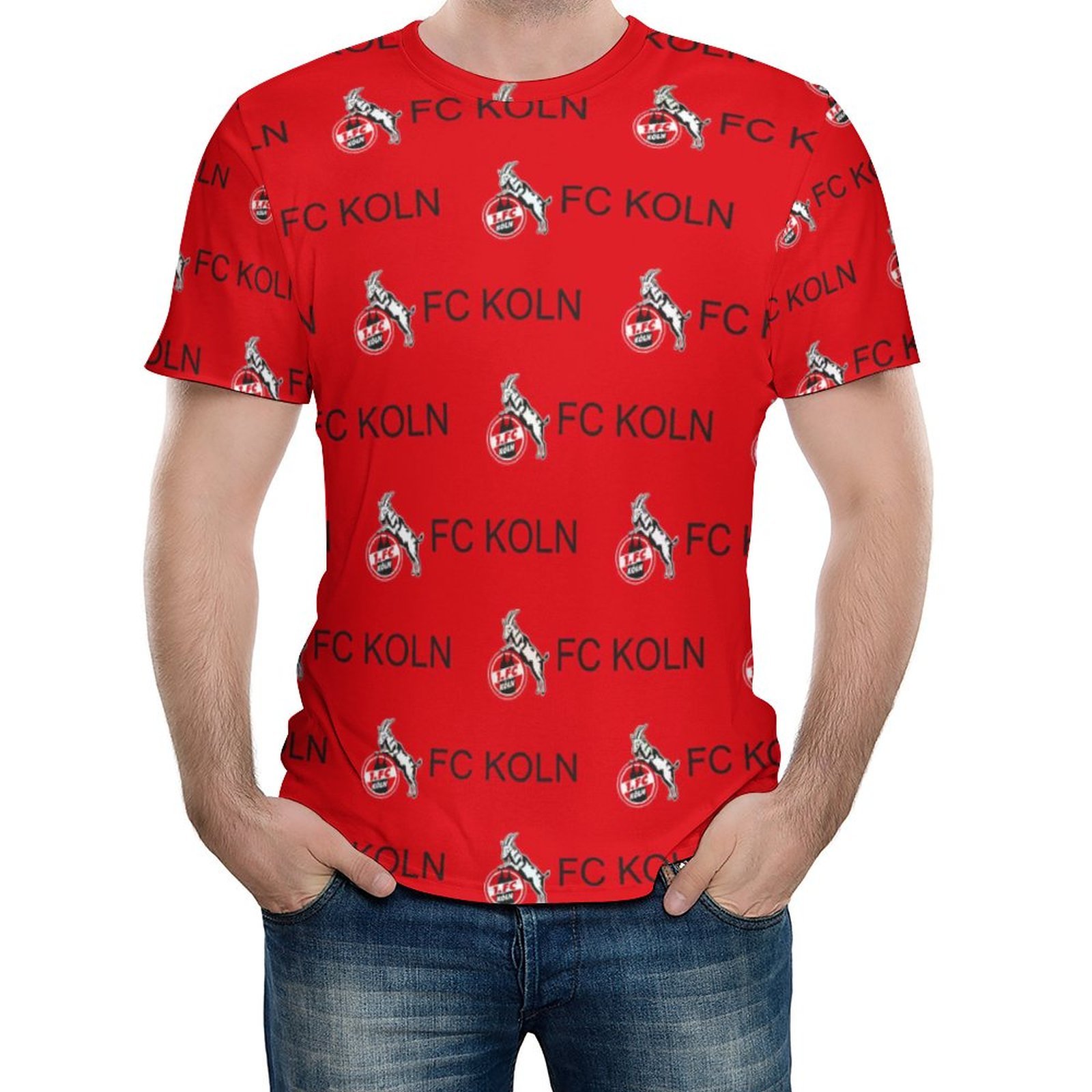 FC Köln Unisex 3D Vollständig Druck Kurzarm T-Shirts Beiläufige Tee Tops FC Köln Unisex 3D Vollständig Druck Kurzarm T-Shirts Beiläufige Tee Tops