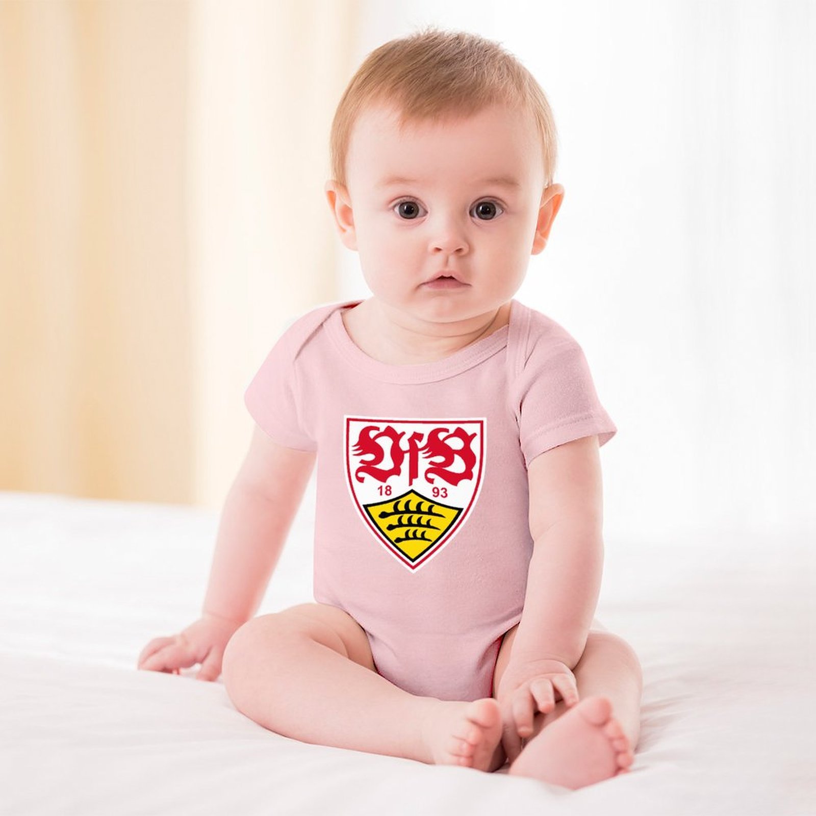 VfB Stuttgart Baby Bodysuit Strampler Schlafanzug Mit Kurzen Ärmeln VfB Stuttgart Baby Bodysuit Strampler Schlafanzug Mit Kurzen Ärmeln