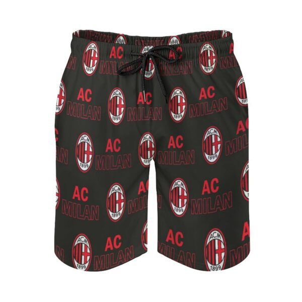 AC Mailand Herren Badehose Schnelltrocknende Strandshorts Mit Tasche Kordelzug Shorts