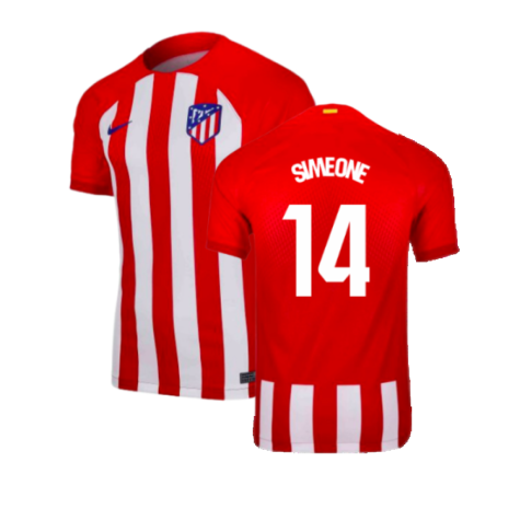 Atletico Madrid Diego Simeone 14 Home Trikot 2023-2024 (Mit Sponsors)