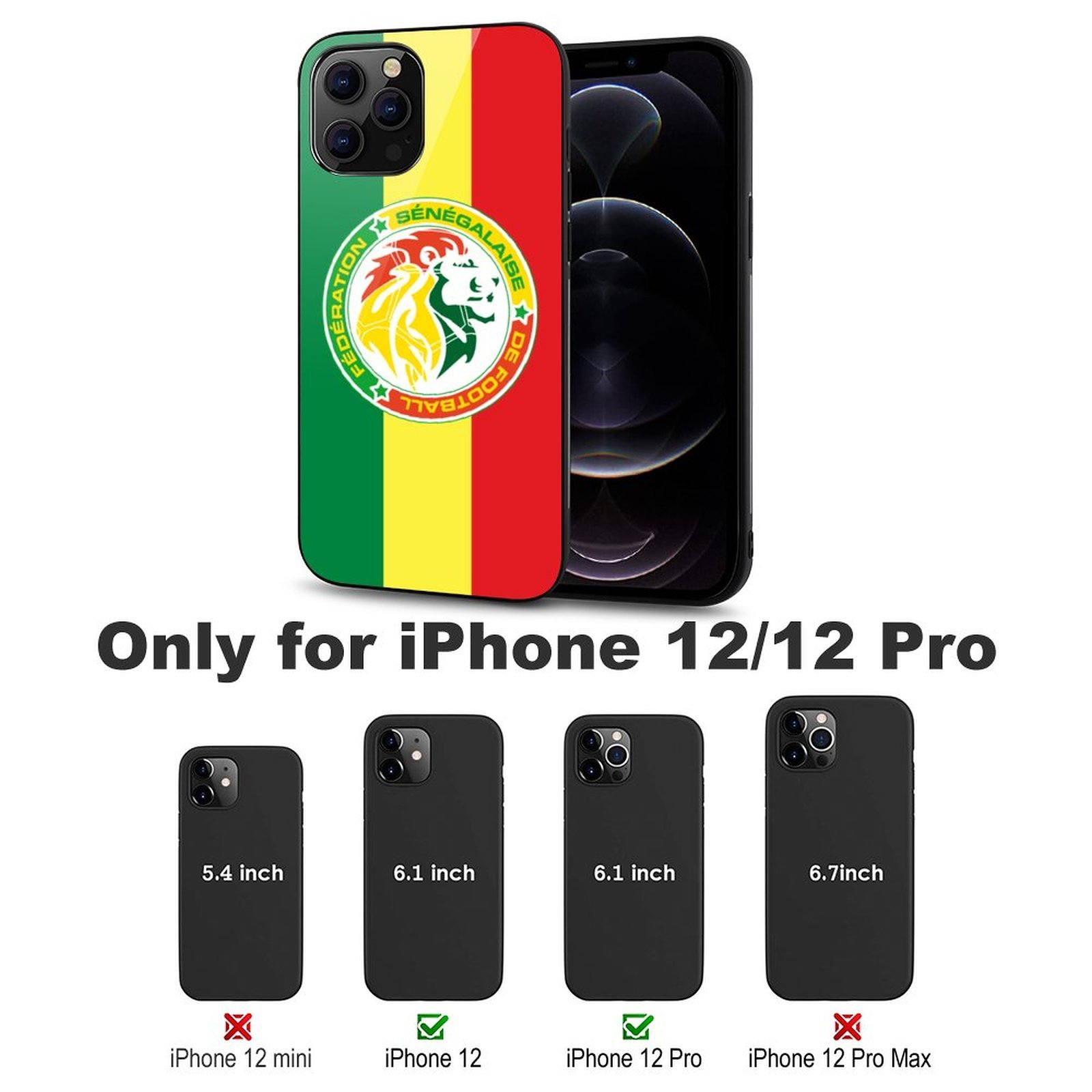 Senegal Stoßfest Glaskasten Handyhüllen & Cover Für IPhone 12 Senegal Stoßfest Glaskasten Handyhüllen & Cover Für IPhone 12