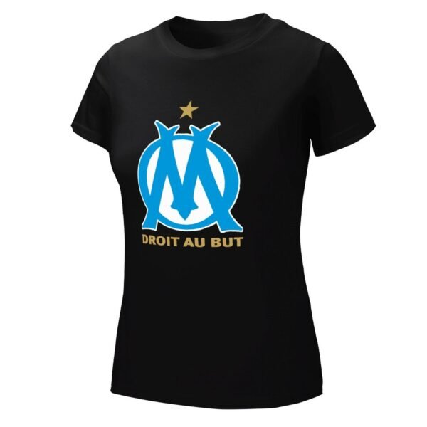 Olympique De Marseille Damen Kurzarm Rundhals T-Shirt Casual Sommer Tops