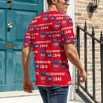 FC Heidenheim 3D Vollständig Druck Kurzarm T-Shirts Beiläufige Tee Tops