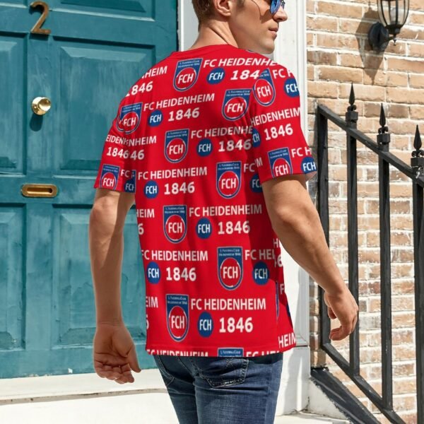 FC Heidenheim 3D Vollständig Druck Kurzarm T-Shirts Beiläufige Tee Tops