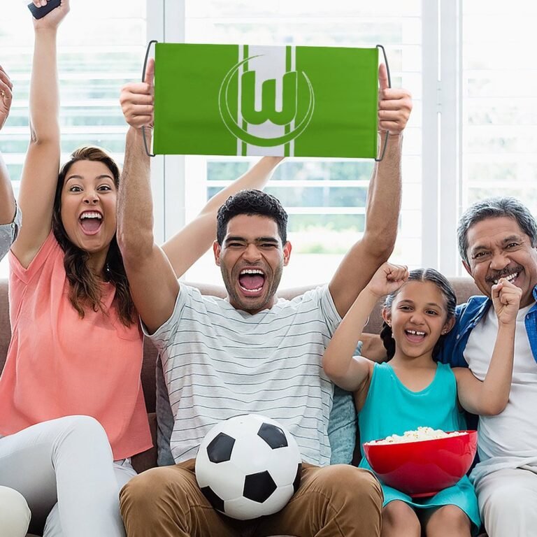 VfL Wolfsburg Transparente Beim Fußballspiel, Fans Schwenken Fahnen