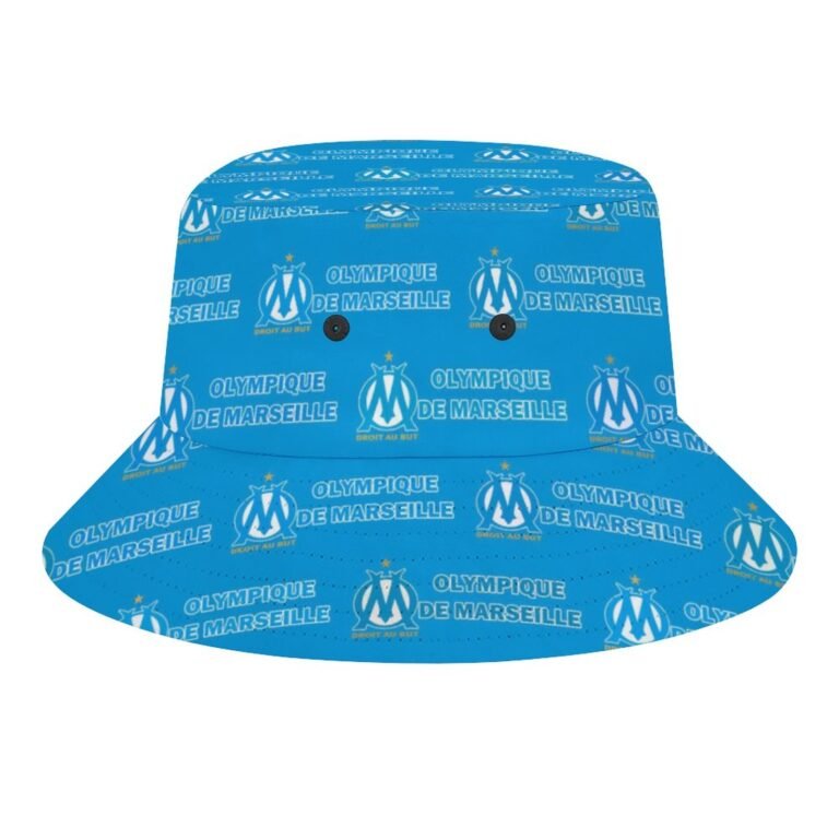 Olympique De Marseille Karomuster Sommer Sonnenhut Reversible Bucket Hat