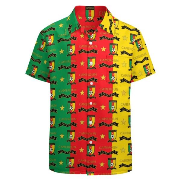 Kamerun Kurzärmelige Herrenhemden, Passform Sommer Kurzarm Casual Button-Down Hemden