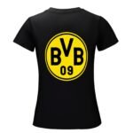 Borussia Dortmund Damen Kurzarm Rundhals T-Shirt Casual Sommer Tops