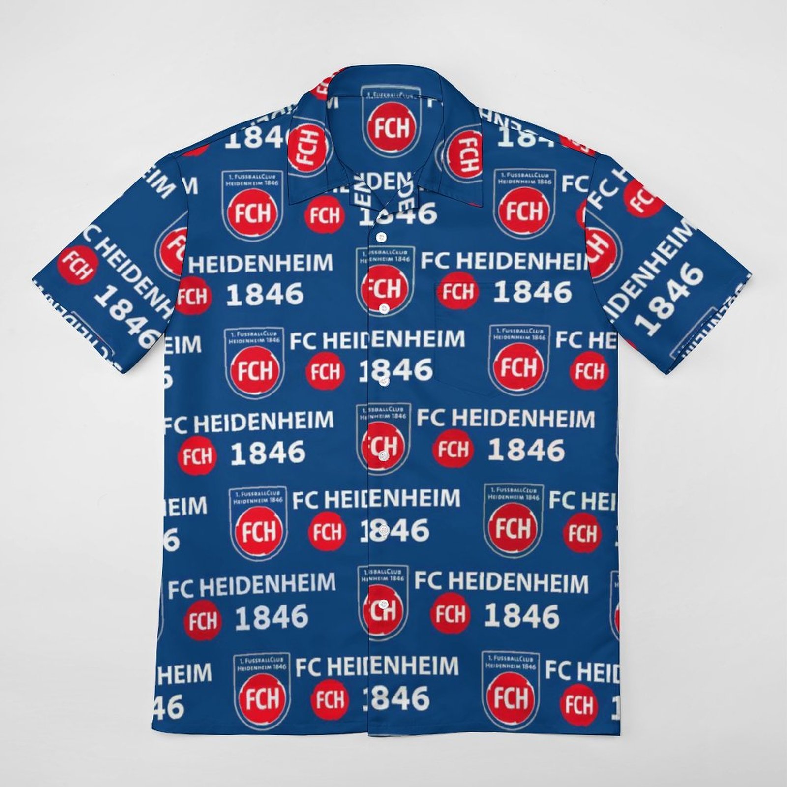 FC Heidenheim Kurzärmelige Herrenhemden, Passform Sommer Kurzarm Casual Button-Down Hemden FC Heidenheim Kurzärmelige Herrenhemden, Passform Sommer Kurzarm Casual Button-Down Hemden