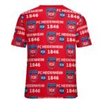 FC Heidenheim 3D Vollständig Druck Kurzarm T-Shirts Beiläufige Tee Tops
