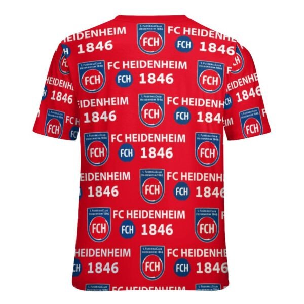 FC Heidenheim 3D Vollständig Druck Kurzarm T-Shirts Beiläufige Tee Tops