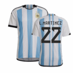 Argentinien Lautaro Martínez 22 Home Trikot WM 2022