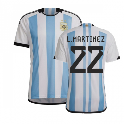 Argentinien Lautaro Martínez 22 Home Trikot WM 2022