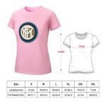 Inter Mailand Damen Kurzarm Rundhals T-Shirt Casual Sommer Tops