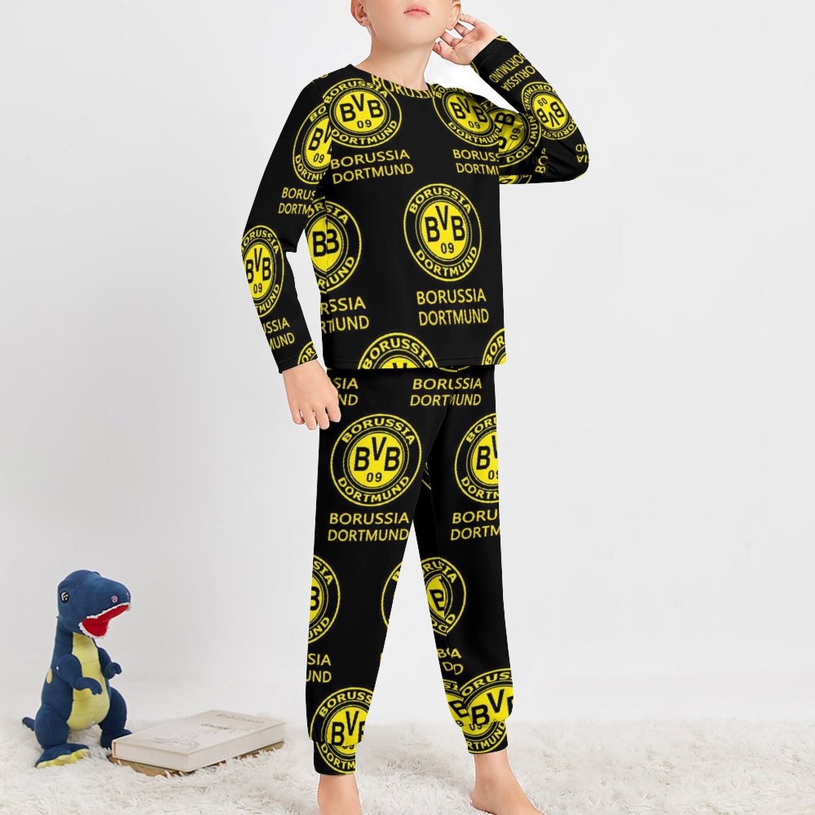 Borussia Dortmund Langarm Pyjama-Set Schlafanzüge Kinder Baumwolle Nachtwäsche Für Mädchen Jungen Borussia Dortmund Langarm Pyjama-Set Schlafanzüge Kinder Baumwolle Nachtwäsche Für Mädchen Jungen