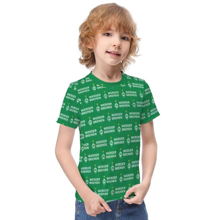 Werder Bremen Jungen Mädchen Kurzarm 3D-Druck T-Shirt Rundhals-Sommerhemd Tops