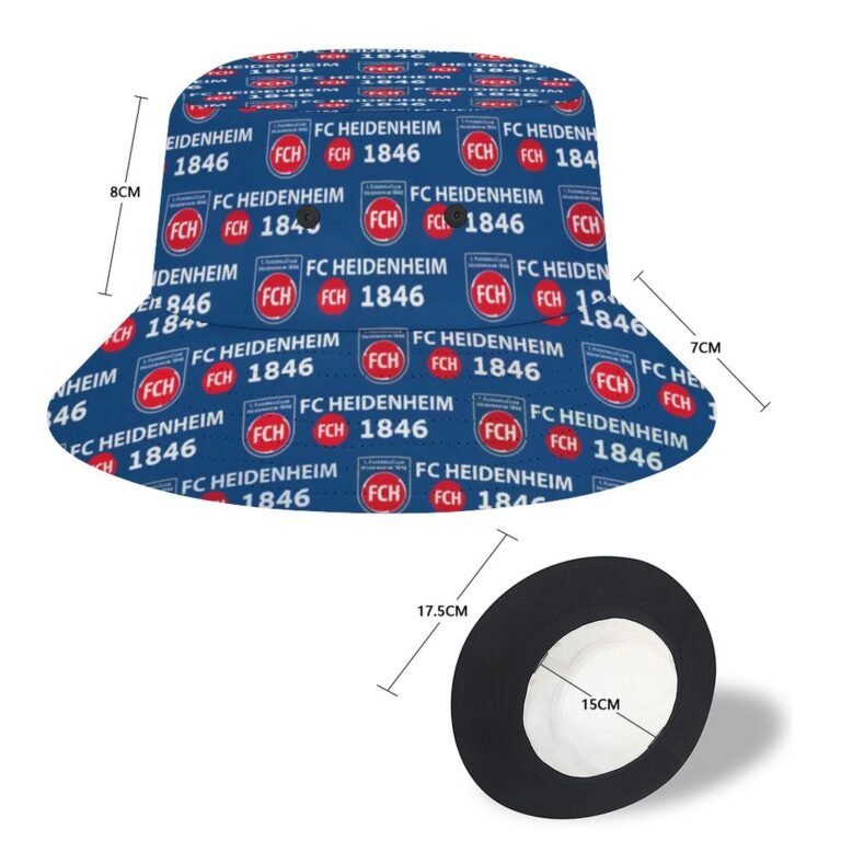 FC Heidenheim Karomuster Sommer Sonnenhut Reversible Bucket Hat