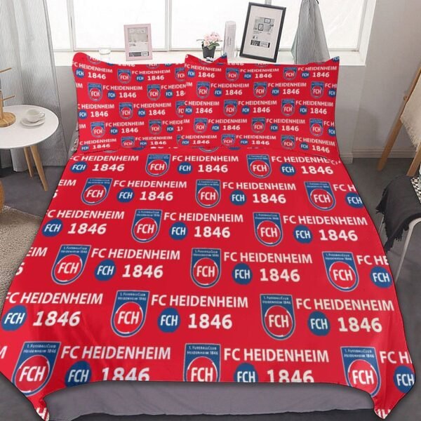 FC Heidenheim Bettwäscheset 3 Stück Kinder Erwachsene Steppdeckenbezug Steppdeckenbezug Multi Size Laken Set