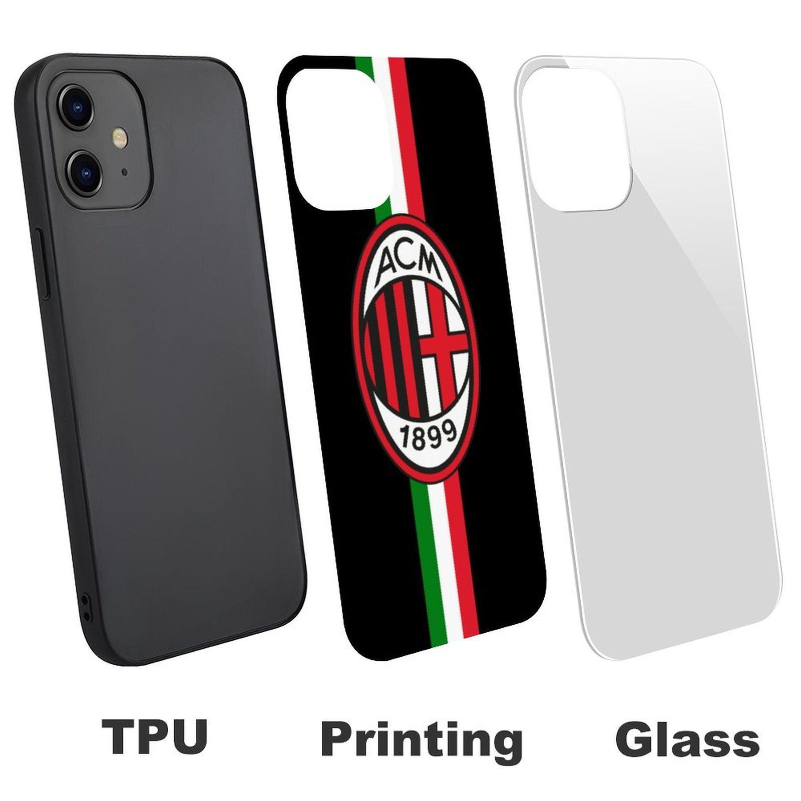AC Mailand Stoßfest Glaskasten Handyhüllen & Cover Für IPhone 12 AC Mailand Stoßfest Glaskasten Handyhüllen & Cover Für IPhone 12