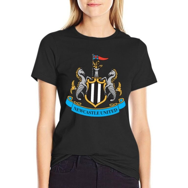 Newcastle United Damen Kurzarm Rundhals T-Shirt Casual Sommer Tops