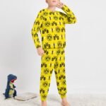 Borussia Dortmund Langarm Pyjama-Set Schlafanzüge Kinder Baumwolle Nachtwäsche Für Mädchen Jungen