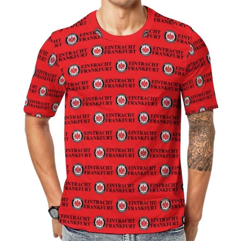 Eintracht Frankfurt Unisex 3D Vollständig Druck Kurzarm T-Shirts Beiläufige Tee Tops