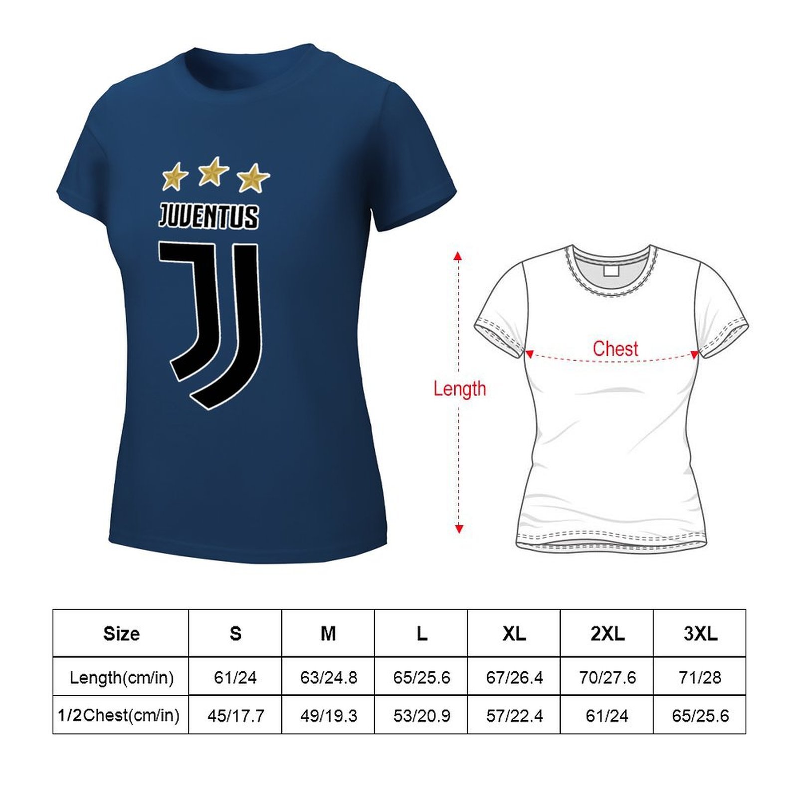 Juventus FC Damen Kurzarm Rundhals T-Shirt Casual Sommer Tops Juventus FC Damen Kurzarm Rundhals T-Shirt Casual Sommer Tops