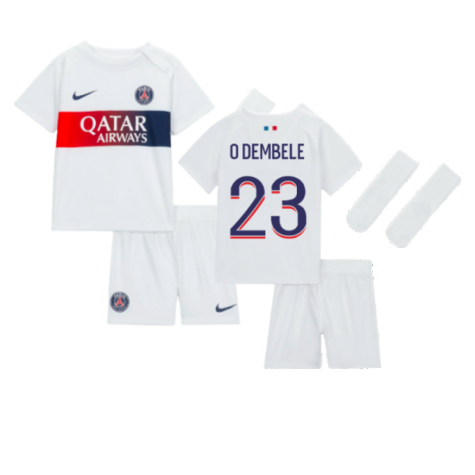 PSG Ousmane Dembele 23 Auswärtstrikot Kinder Mini Kit 2023-2024