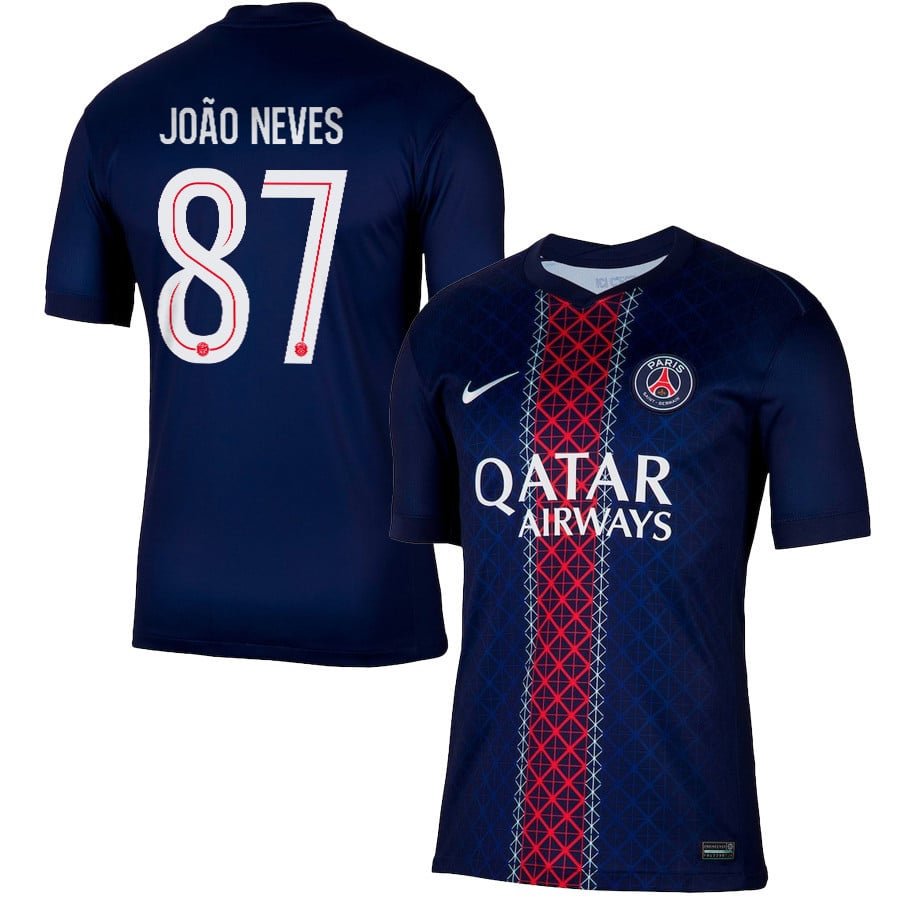 Paris Saint-Germain João Neves 87 Home Trikot 2025-2026 Paris Saint-Germain João Neves 87 Home Trikot 2025-2026